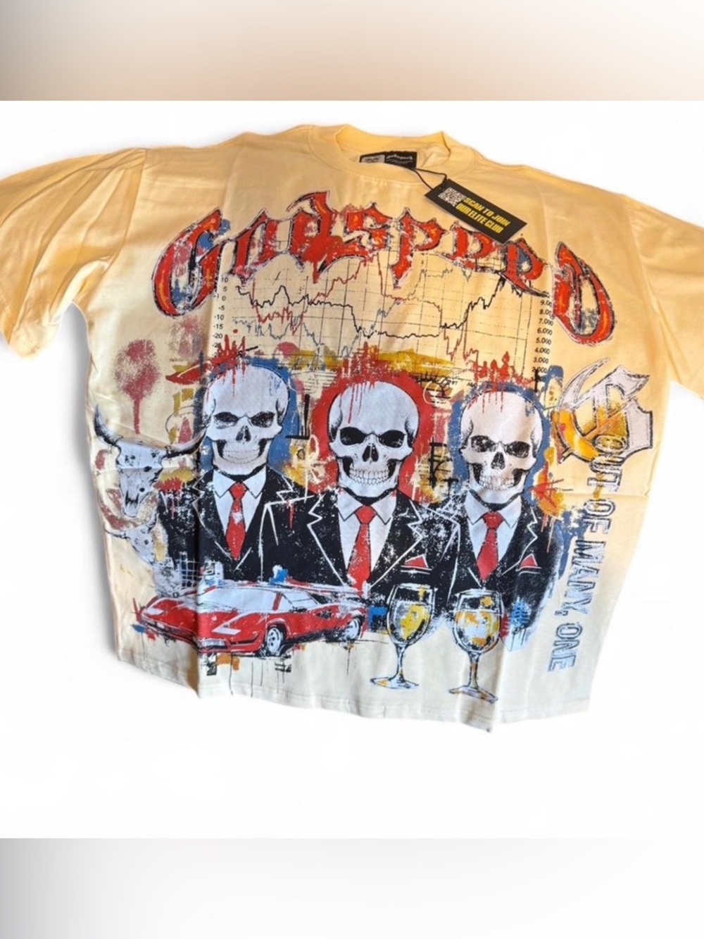Godspeed Skull Trio Graphic Tee - Yellow